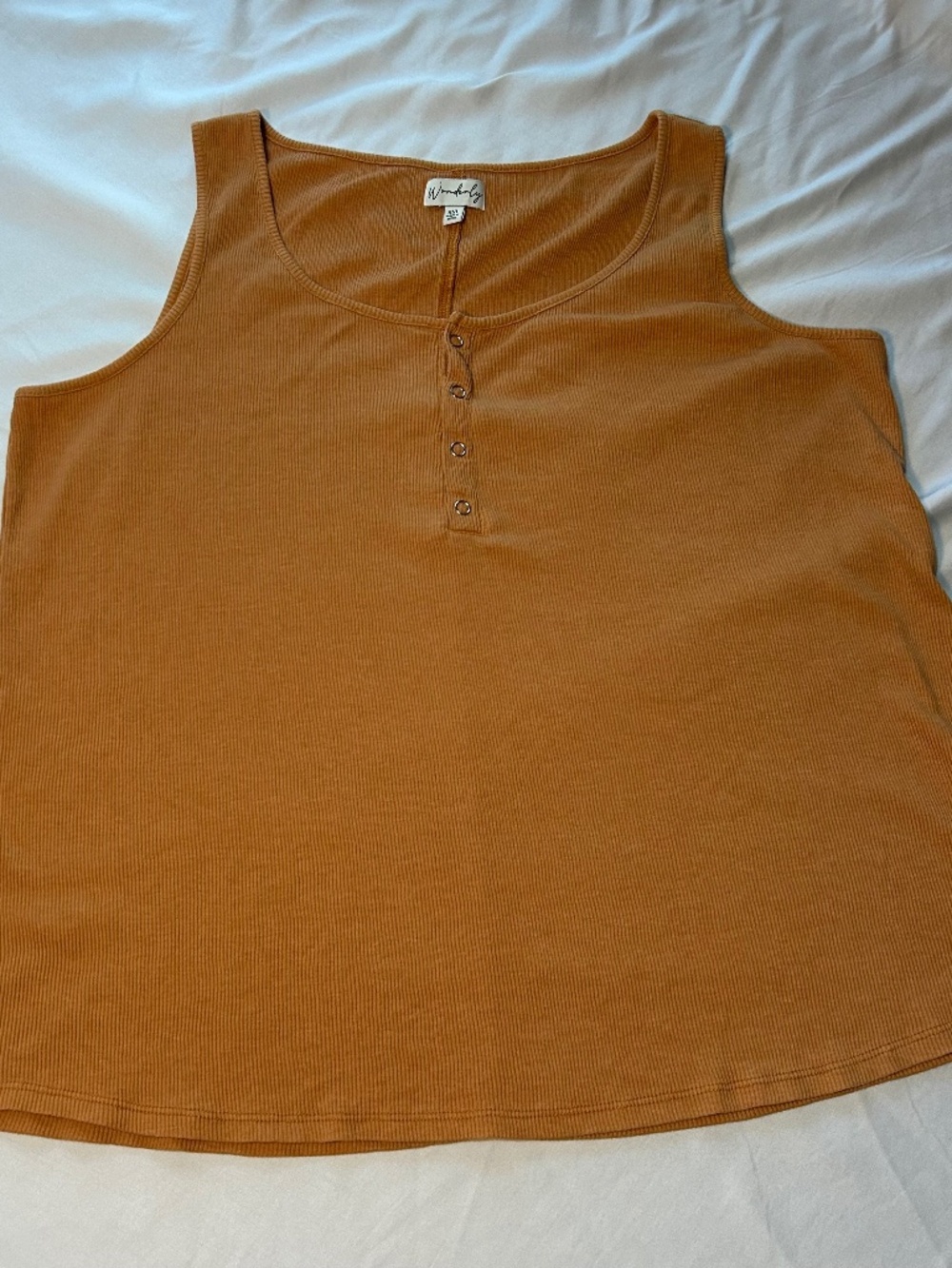 Women's Wonderly Acorn Colored 4 Snap Cotton Blend Tank Top Size XXL